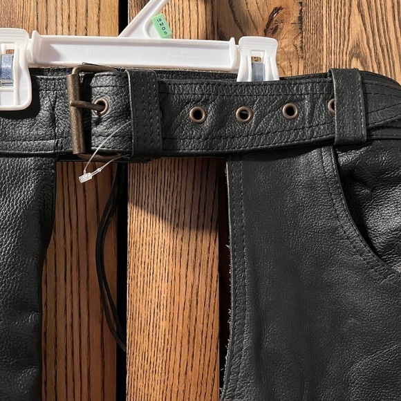 Nwot Motorcycle leather chaps L - Picture 2 of 11